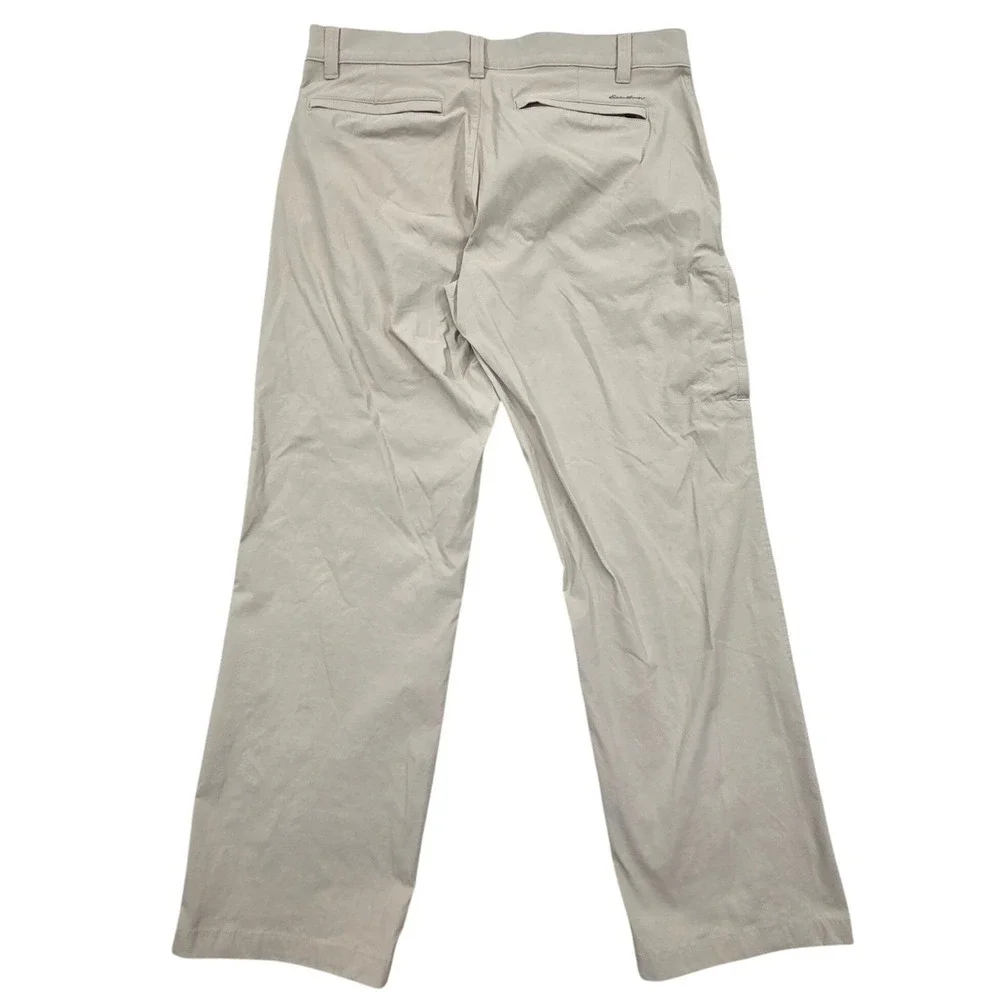 Eddie Bauer Horizon Guide Chino Pants Khaki Tan Nylon Stretch Mens 34x30‎